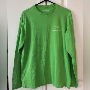 Vineyard Vines Christmas Santa hat Bright Green Long Sleeve Tee